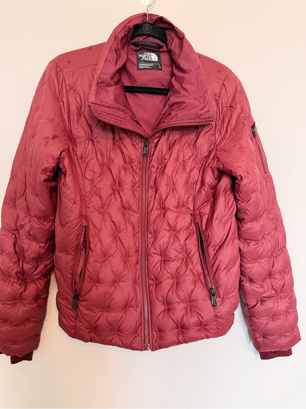 The North Face 550-Fill Water-resistant Women's Down Jacket Maroon EUC Sz Large